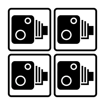 £3 • Buy 4 X Car CCTV Camera Icon Car Van Taxi Window Bumper Sticker Decal Dash Cam