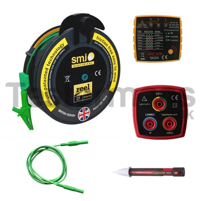 £69.95 • Buy 50m R2 Earth Wander Lead & Electric Mains Socket Testing Kit SMJ-50MTL-MAINSKIT