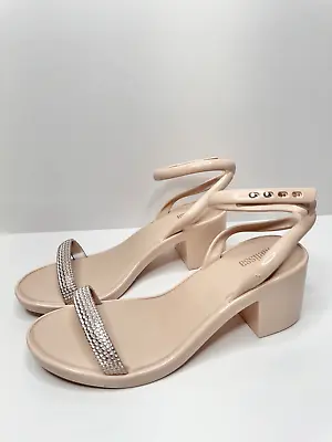 Melissa Sandals Size 8US Pink Ankle Strap Platform Open Toe Heels • $38