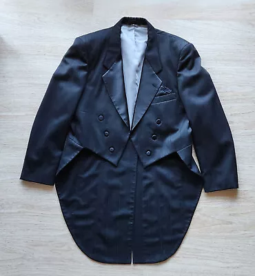 Christain Dior Monsieur Victorian Steam Punk Tailcoat Tuxedo Black Strip Men 42R • $129.98