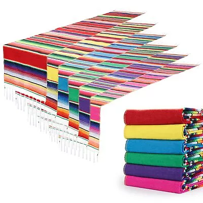 6 Pack Mexican Table Runner 14 X 84 Inches Mexican Serape Table Runner For Me... • $35.58