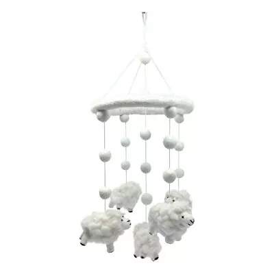 Wool Sheep Lamb Nursery Mobile Baby's Room Crib Decoration White Unisex Boy Girl • $39.99