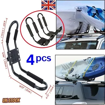 4PCS Boat Canoe Kayak Roof Bars Roof Rack Car SUV Truck Top Mount J Cross Bars • £31.99