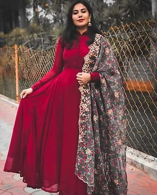 Party Gown Anarkali Dress Bollywood Pakistani Indian Suit Wedding Shalwar Kameez • £33.59
