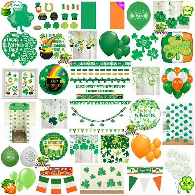 ST. PATRICKS DAY DECORATIONS Balloons Banner Bunting Flag Prop Tinsel Confetti☘️ • £3.95