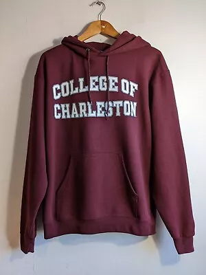 Vintage Champion Hoodie Size M US College Charleston Burgundy Varsity 90s Y2K • £11.99