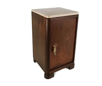 Antique Art Deco Art Nouveau  Marble Top Side Cabinet End Table Nightstand  Barn • $436