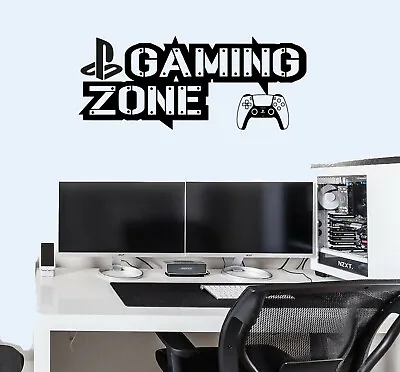 Gaming Zone Wall Stickers Decals Gaming PS5 XB PS4 Gamer Controller Gamer GZ75 • £8.95