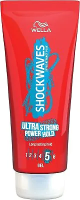 Wella Shockwaves Ultra Strong Power Hold Gives Texture Hair Gel 200ml • £5.84
