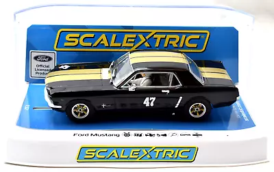 Scalextric  Black & Gold  Ford Mustang DPR W/ Lights 1/32 Scale Slot Car C4405 • $54.99