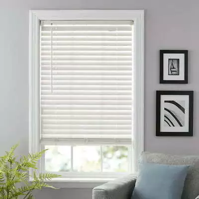 2  Cordless Faux Wood Antique White Horizontal Room Darkening Blinds 34  X 64  • $29.98