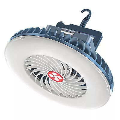 Portable Camping Fan  Lantern  Desk Fan USB Rechargeable 2400mAh • $32.37