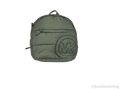 Michael Kors Rae Medium Army Green Quilted Nylon Fabric Backpack Bookbag • $89