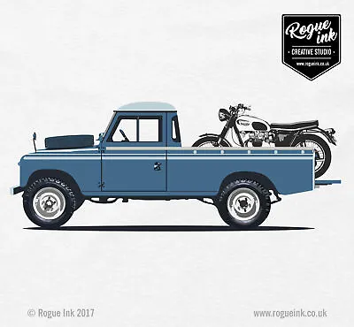£19.99 • Buy Land Rover Series 3 LWB Pickup Triumph T-Shirt NEW