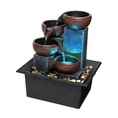 Small Indoor Relaxation Tabletop Fountain And Waterfall Zen Meditation Style 1 • $38.49