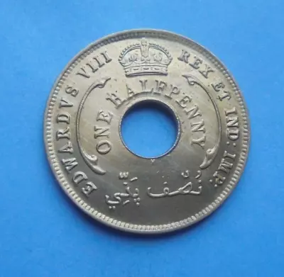 £9.50 • Buy British West Africa, 1936 H, One Halfpenny, Edward VIII, As Shown.