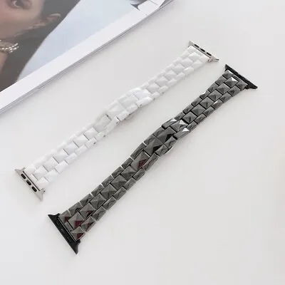 $54.99 • Buy 41/45mm Apple Watch Band Ceramics Strap For IWatch Series 7 SE 6 5 4 3 2 1 40/44