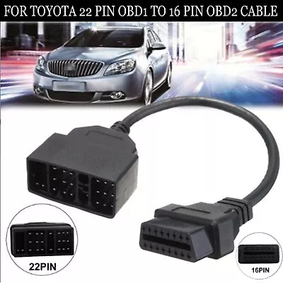 For Toyota Diagnostic Scanner 22Pin OBD1 To 16Pin OBD2 Converter Adapter Cable • $16.89