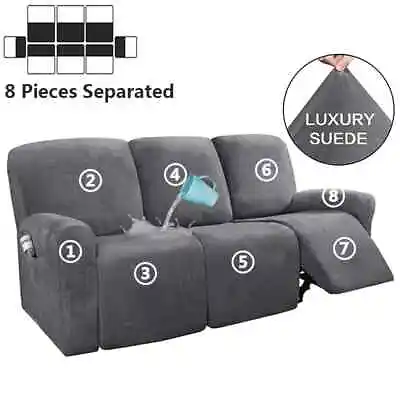 1 2 3 Seater Recliner Sofa Cover Elastic All-inclusive Slipcovers Armchair Cover • $59.78