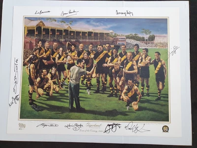 $1100 • Buy Signed Richmond Tigers VFL AFL Team Of The Century