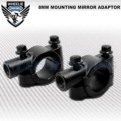 2 X 7/8  8mm/m8/an5 X 20 Unc Mirror Clamp On Mount Adaptor Handlebar Motorcycle • $8.68