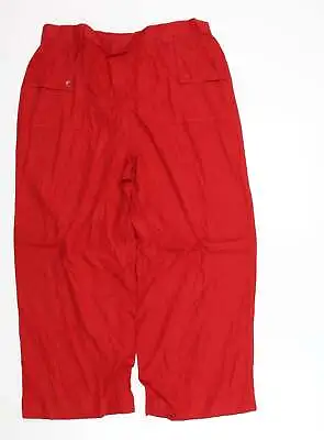 Saloos Womens Red Linen Trousers Size 18 L25 In Regular • £8