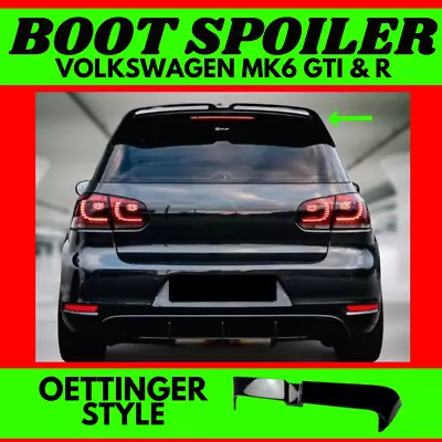 Oettinger Wing Fits MK6 Golf Volkswagen GTI & R (08-12) Gloss Black Spoiler VW • $189