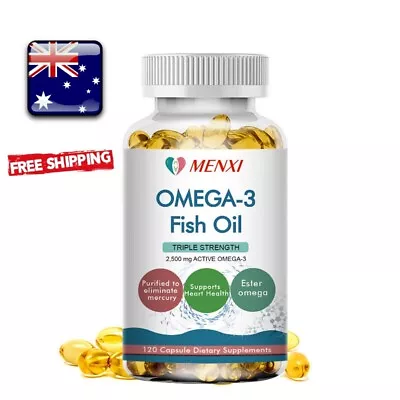 Omega 3 Fish Oil Capsules 3x Strength 2500mg EPA & DHAHighest Potency 120 Pills • $20.89