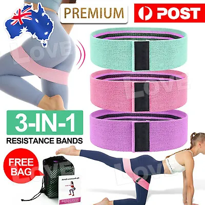 $11.95 • Buy Yoga Hip Circle Bands Resistance Booty Bands Fabric Workout Exercise Loop Guide