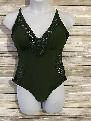 Coral Tropics By Apollo Womens One Piece Swimsuit Green Plus Size 1X J251 • $12