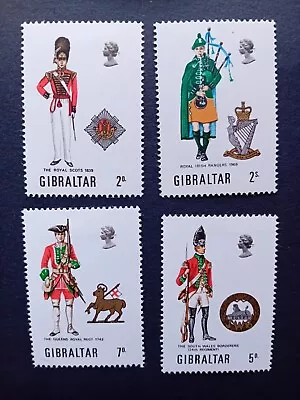 Gibraltar 1970 Military Uniforms 2nd Series 4 Stamp Set MH • $3.11