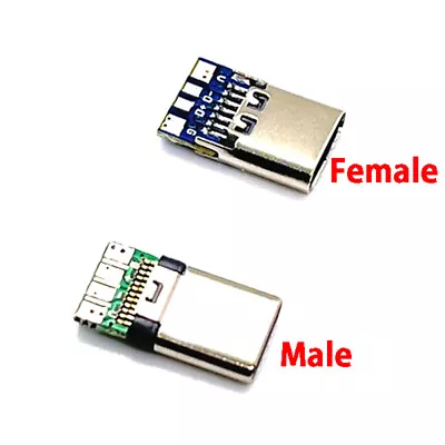 Type C Male Female Connector Jack Plug Terminals Welding DIY Support PCB Board • $1.99