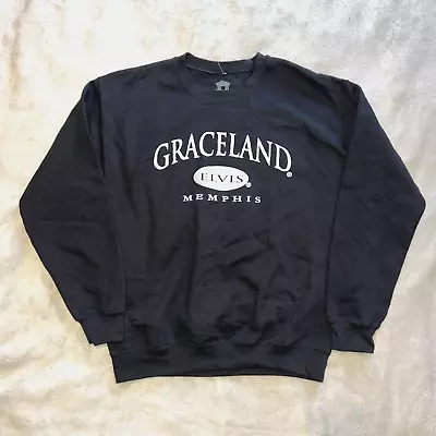 Elvis Presley Sweatshirt Men’s Size Medium Graceland Memphis Crewneck Black NWOT • $20.98