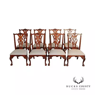 Stanley Chippendale Style Set Of Eight Mahogany Ball And Claw Dining Chairs • $1995