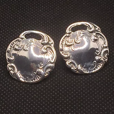 T. Foree Hunsicker Earrings Sterling Silver Repousse Victorian Luggage Tag 925 • $85