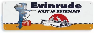 Evinrude First Outboard Motors Retro Boating Fishing Marina Tin Sign B560 • $8.45