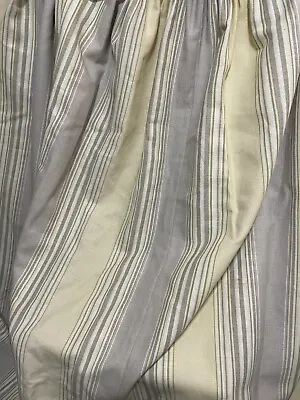 Vtg Laura Ashley Green Irving Stripe MTM Curtains 156 W 55 D Duck Egg Cream • £34