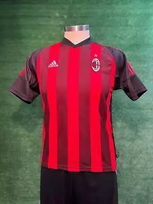 Vintage AC Milan 2002/03 Home Jersey Adidas (S) - Authentic Soccer Kit Black Red • $79.95