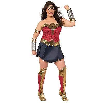 $75.95 • Buy Wonder Woman Justice League Fancy Dress Up Halloween Plus Size Adult Costume