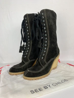 £59 • Buy Chloe High Heel Boots Black - Size 40 / UK 6.5