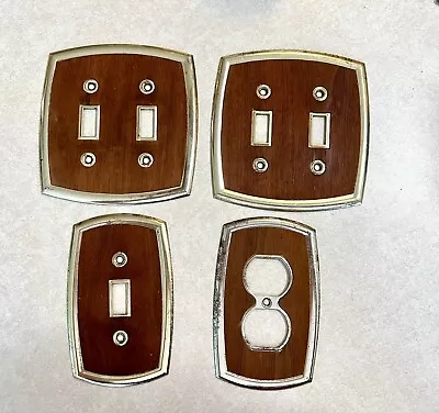 4 Vintage Dilly Mfg Co. Metal And Wood Switch And Outlet Covers • $18.95