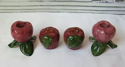 🍎FRANCISCAN Vintage APPLE Pottery Pair Candle Holders And Salt & Pepper Shakers • $26.99