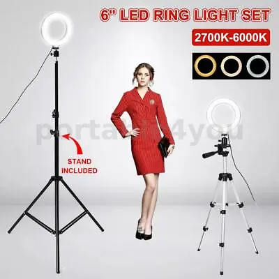 $17.51 • Buy LED Ring Light With Tripod Stand Phone Holder Dimmable Studio Lamp Vlo Pm .