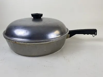 Vintage CLUB Aluminum Hammercraft Hammered 11.5” Chicken Fryer Pan Skillet W Lid • $24