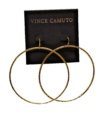 Vince Camuto Large Hoop Earrings Goldtone VJ-400633 New! NWT • $13.99