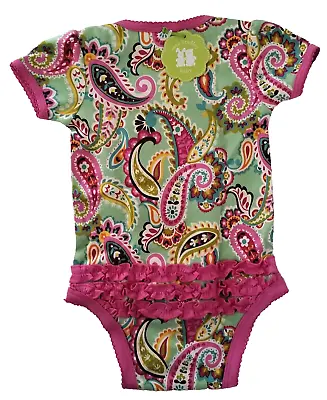 Vera Bradley Baby Tutti Frutti Ruffled Bodysuit Cotton One Piece Snaps 6 To 9 Mo • $18.98