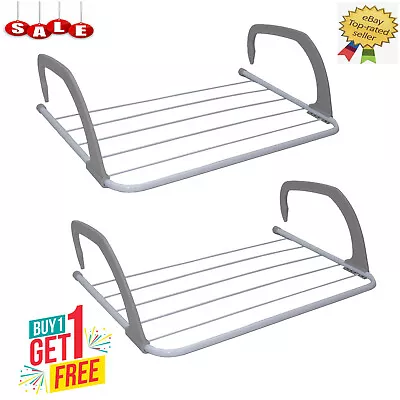 2x Radiator Airer Clothes Towel CARAVAN Airer Dryer Holder Drying Rack Rail 5Bar • £7.59