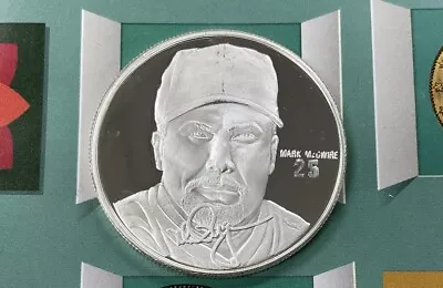 1997 Mark McGwire Homerun Heroes MLB Coin 1 Troy Oz .999 Fine Silver Round Medal • $45