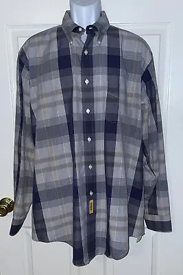 $9.50 • Buy Vintage BD Baggies Men’s Sz 17 34-35 Blue Plaid Button Down Cotton Shirt USA
