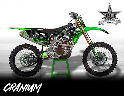 KX450F Kawasaki Skull Flame Graphics Kit 2016 - 2018 Team Racing Decal Sticker • $216.19